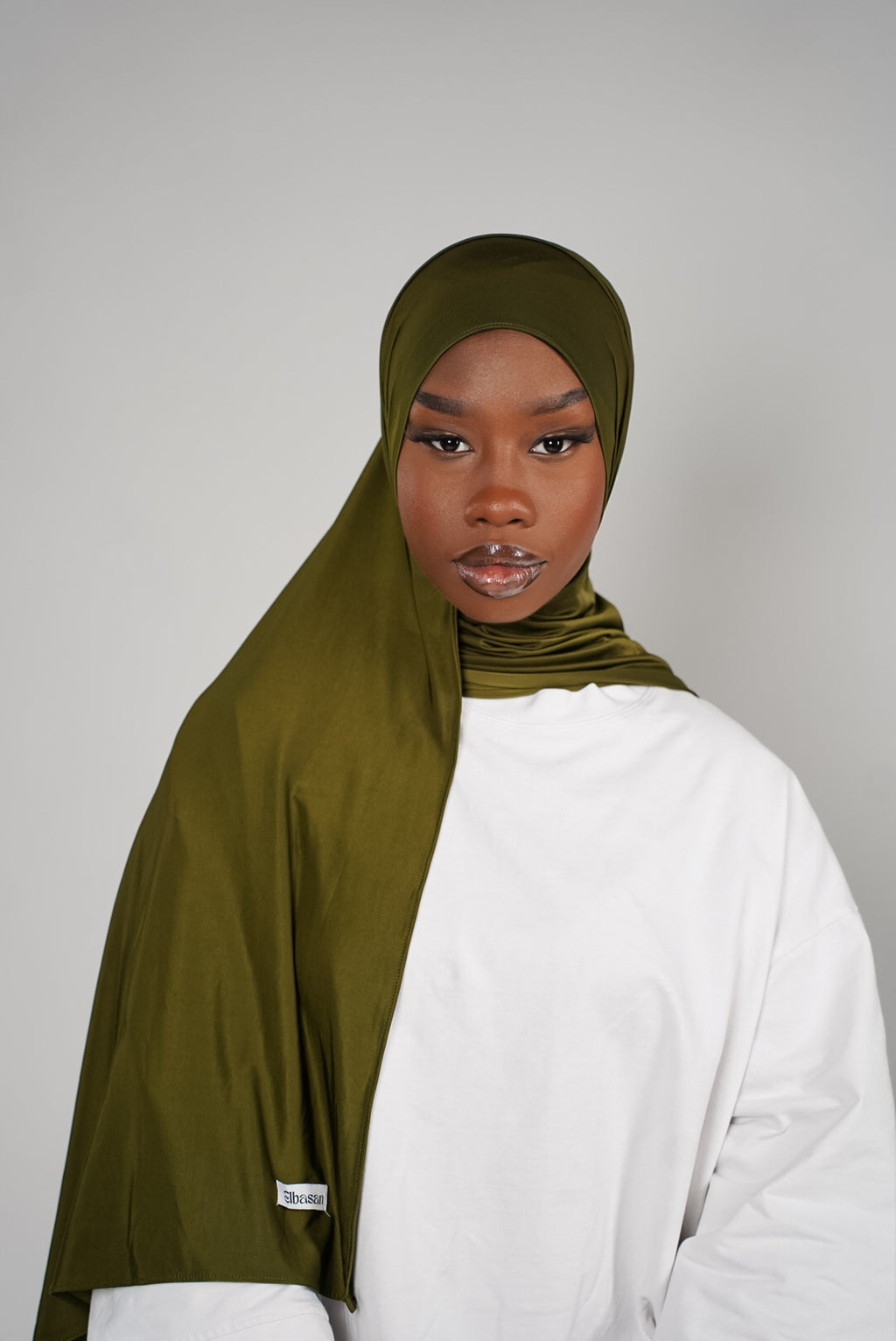 Hijab en Jersey Liquid - Vert kaki