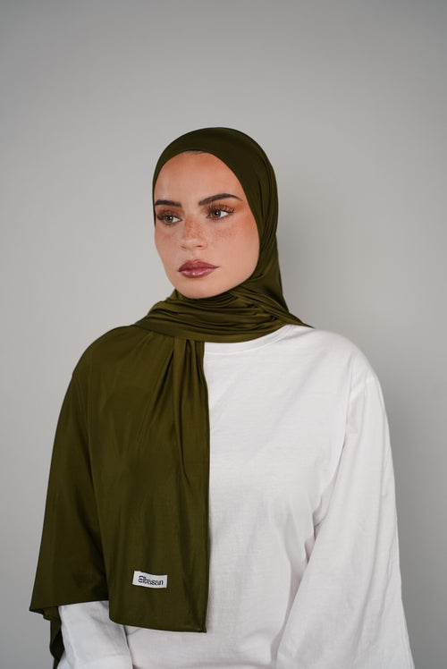 Hijab en Jersey Liquid - Vert kaki