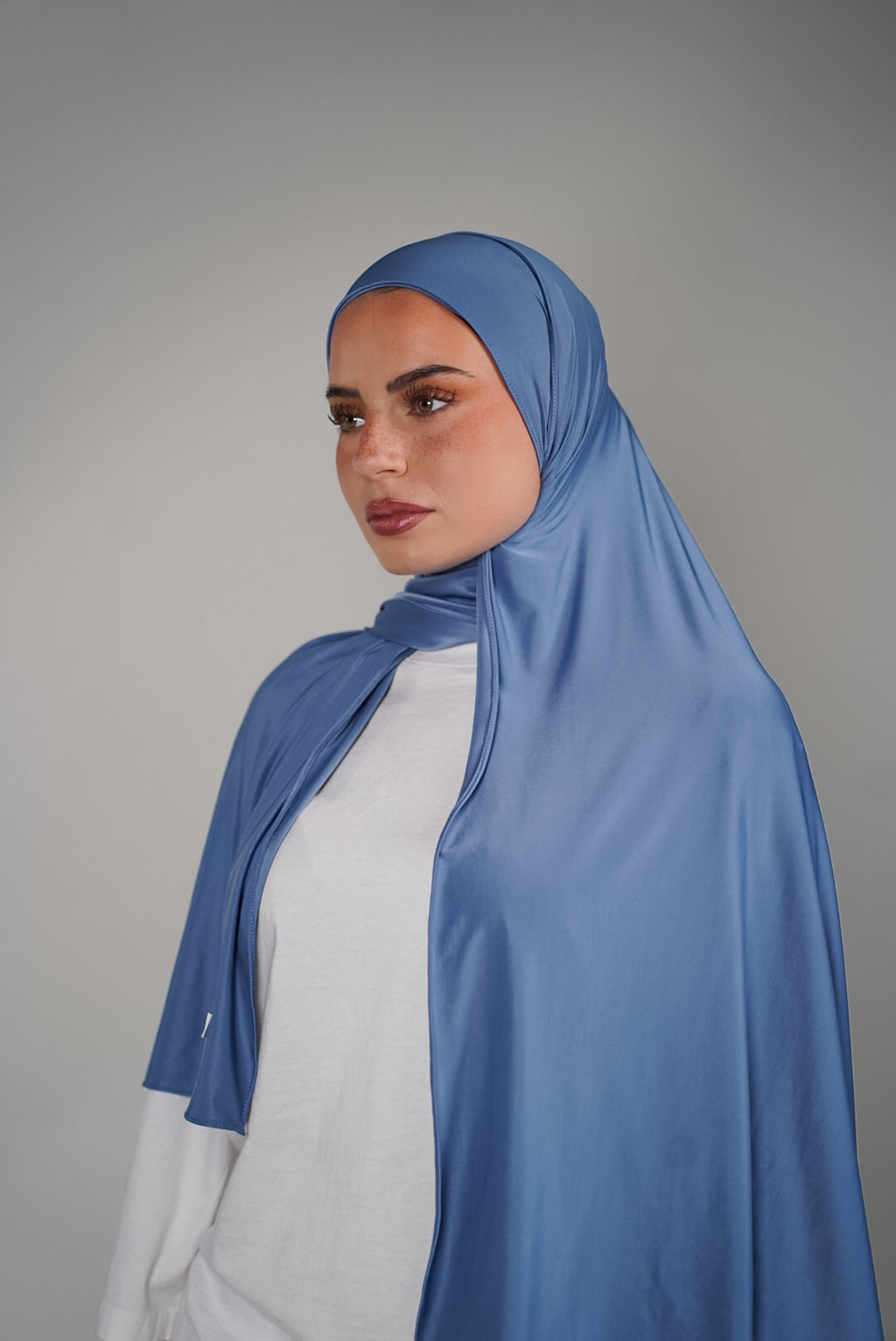 Hijab Jersey Liquid - Bleu Océan